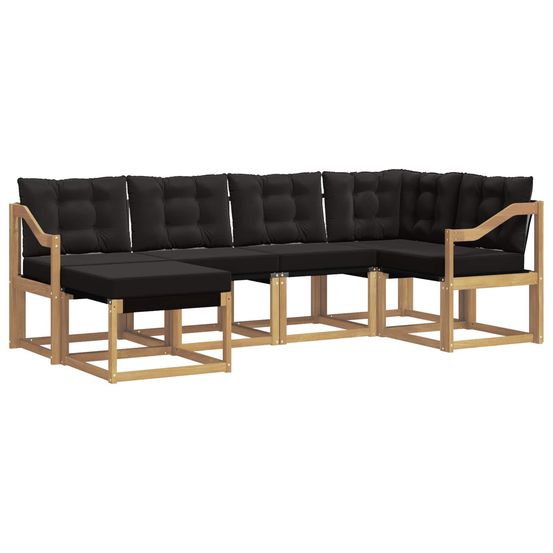 Ensemble de canapés d'extérieur 6 pc blanc et noir