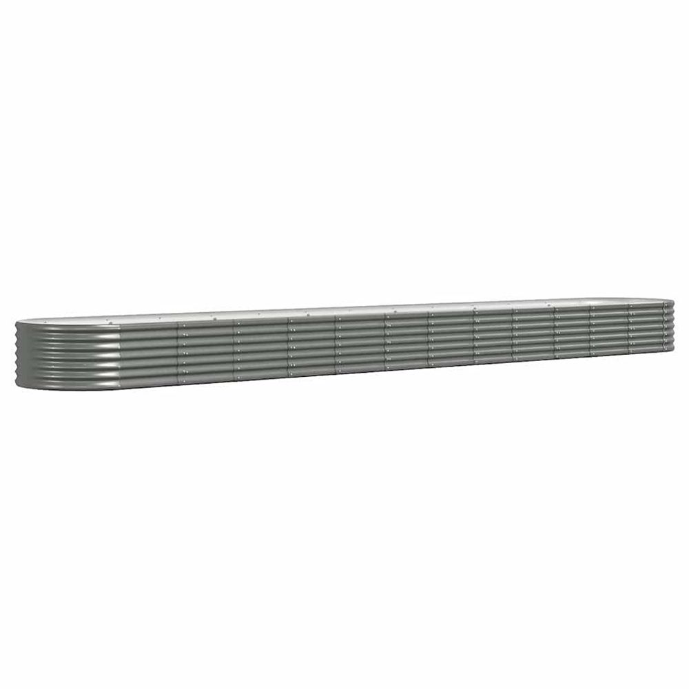 Lit surélevé de jardin acier galvanisé 512x80x36 cm gris
