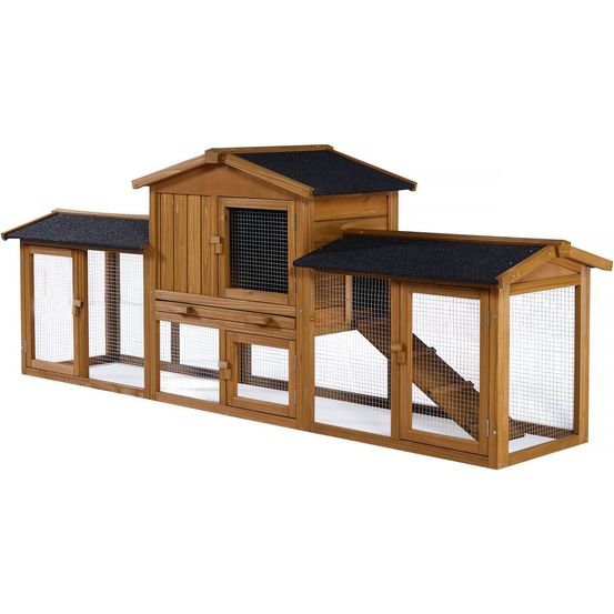 Clapier pour lapin avec 1 étage en bois