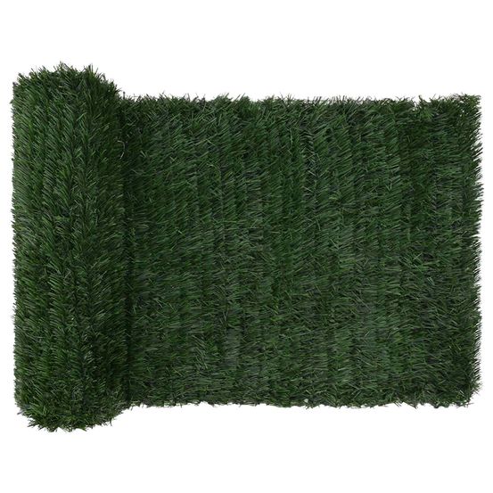 Clôture artificielle vert foncé 1 x 6 m pvc et acier
