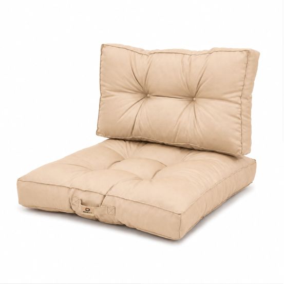 Coussins pour salon de jardin capitonné 50x50cm beige