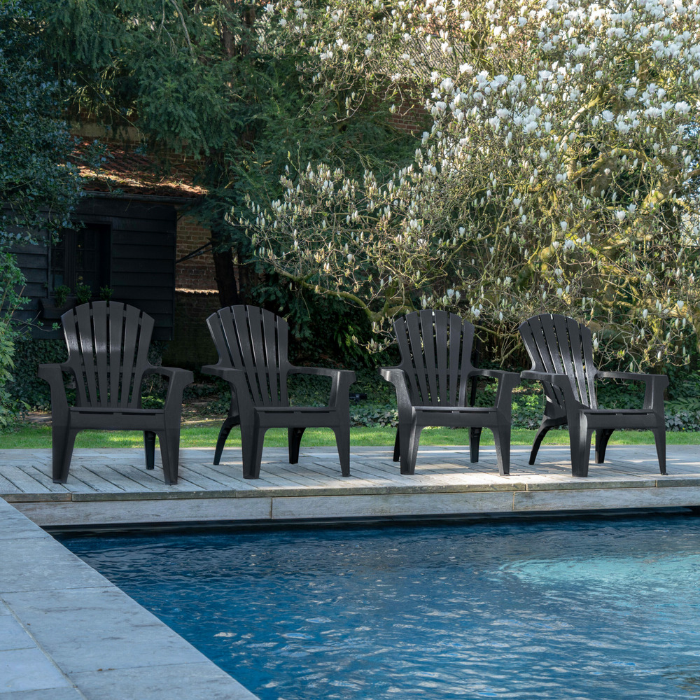 Lot de 4 fauteuils adirondack anthracite