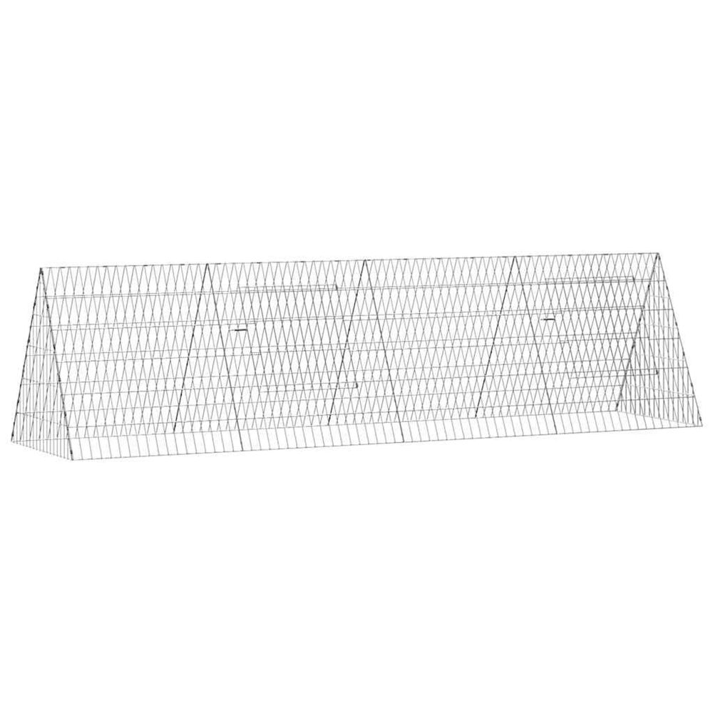 Cage pour lapins argenté 215 x 55 x 55 cm acier galvanisé