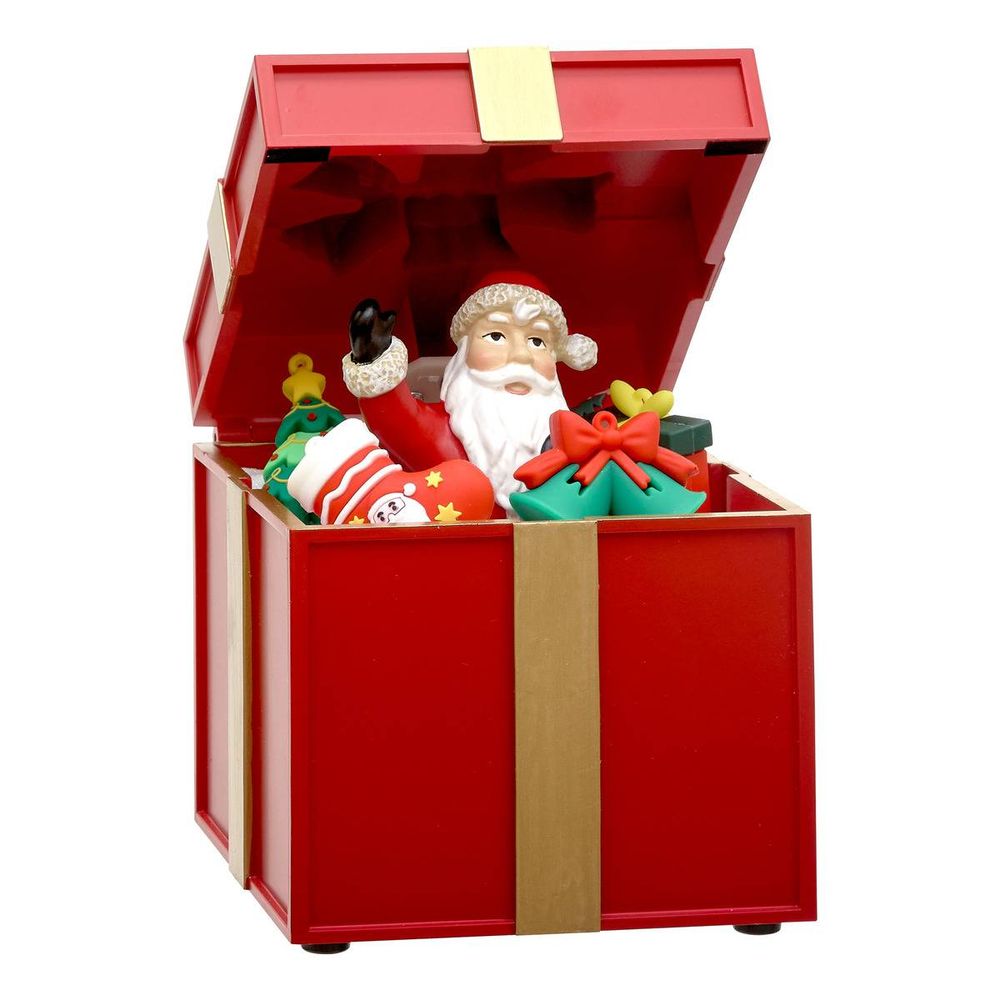 Village lumineux cadeau du père noël animé et musical 5 led h. 20 cm à piles