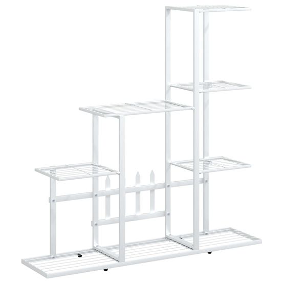Support pour plantes 94,5x25x88 cm blanc métal
