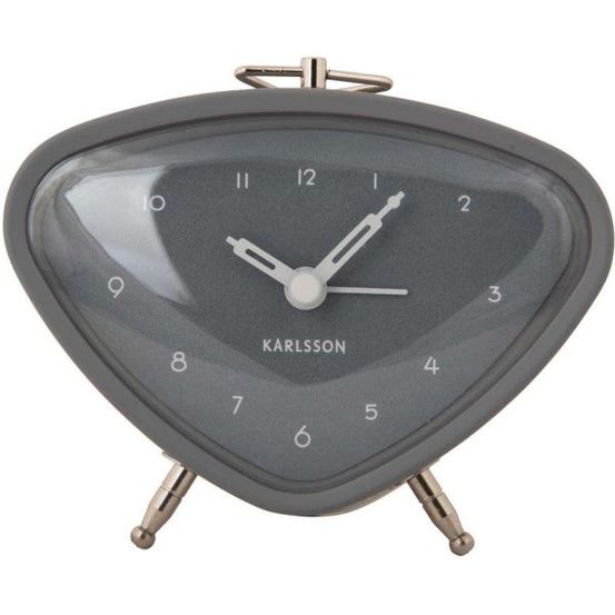 Réveil en métal triangle gris
