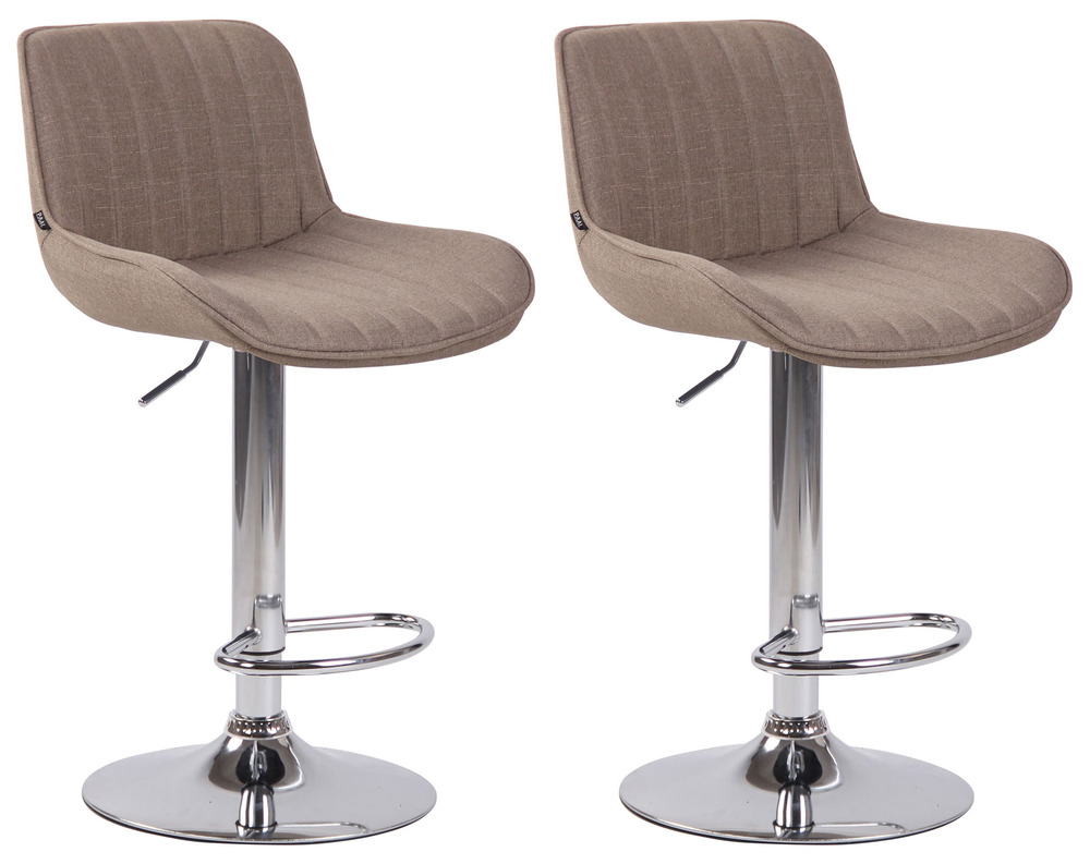 Lot de 2 tabourets de bar lentini tissu chrome
