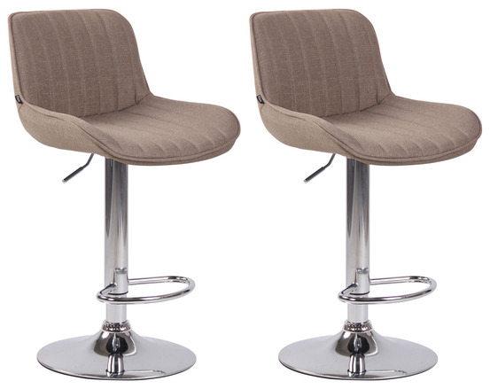 Lot de 2 tabourets de bar lentini tissu chrome