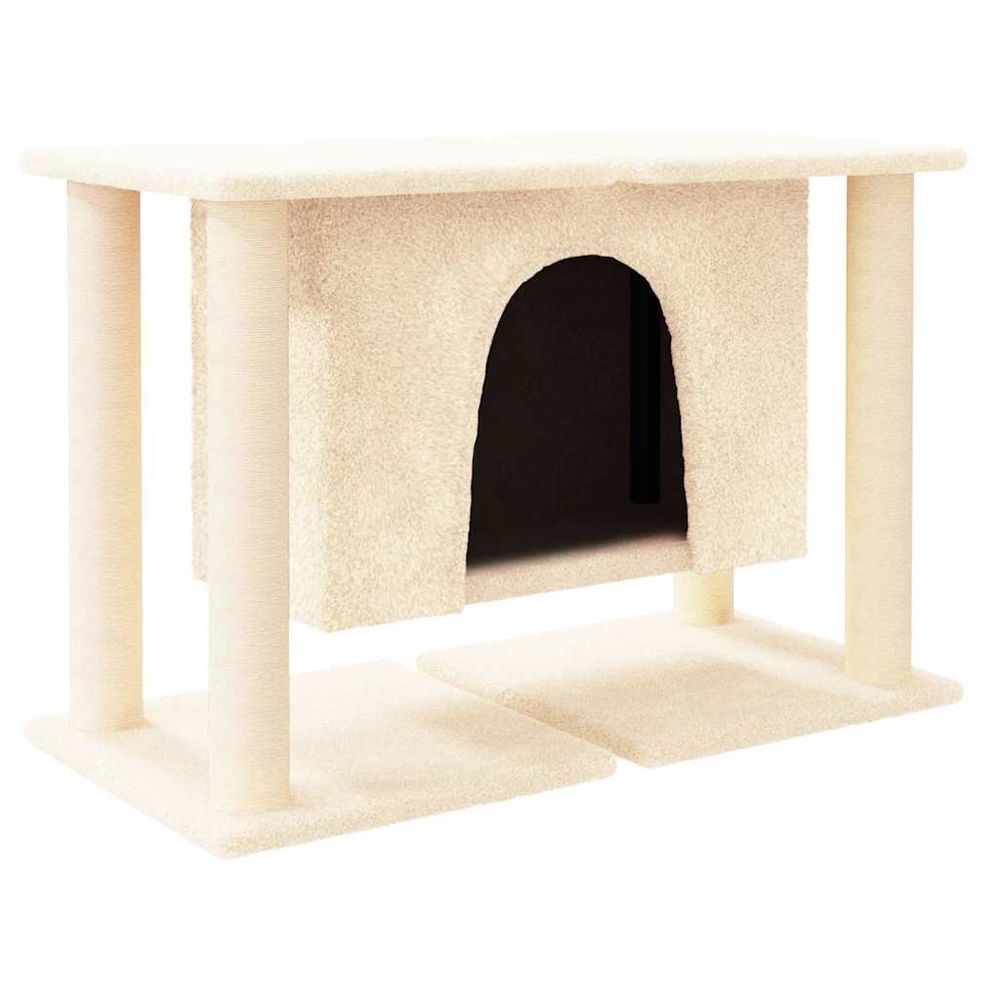 Arbre à chat avec griffoirs en sisal crème 50 cm