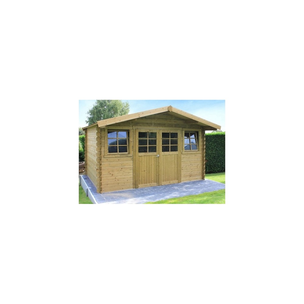 Abri de jardin en bois double porte 10 m² dole