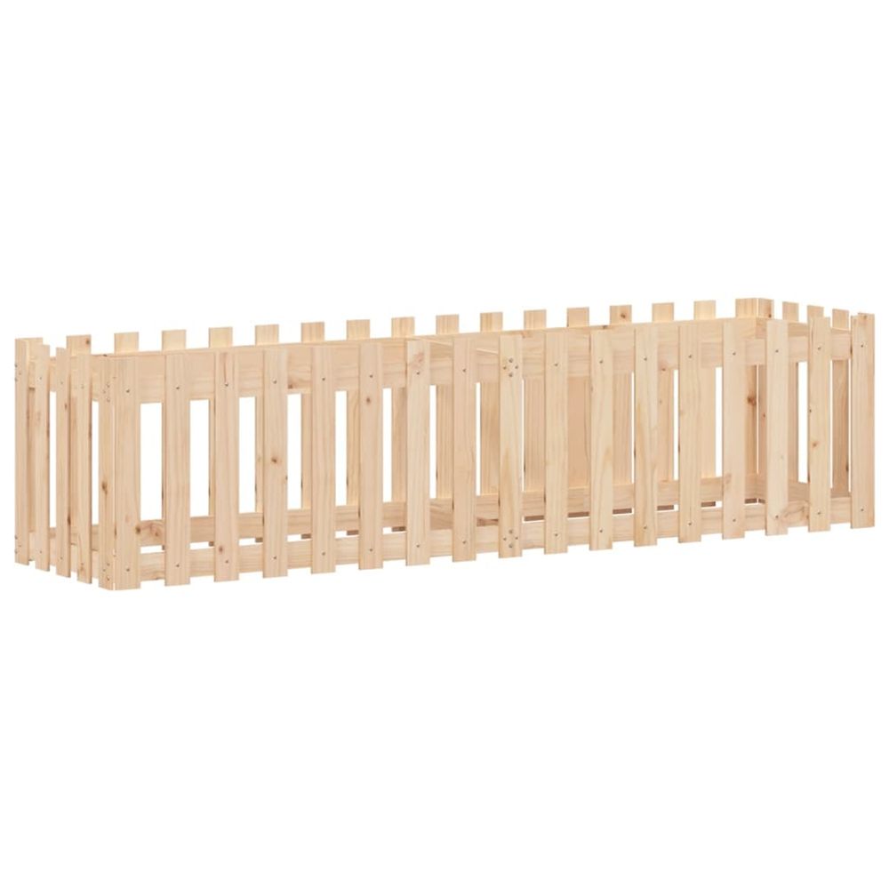 Lit surélevé de jardin design de clôture 200x50x50cm pin massif