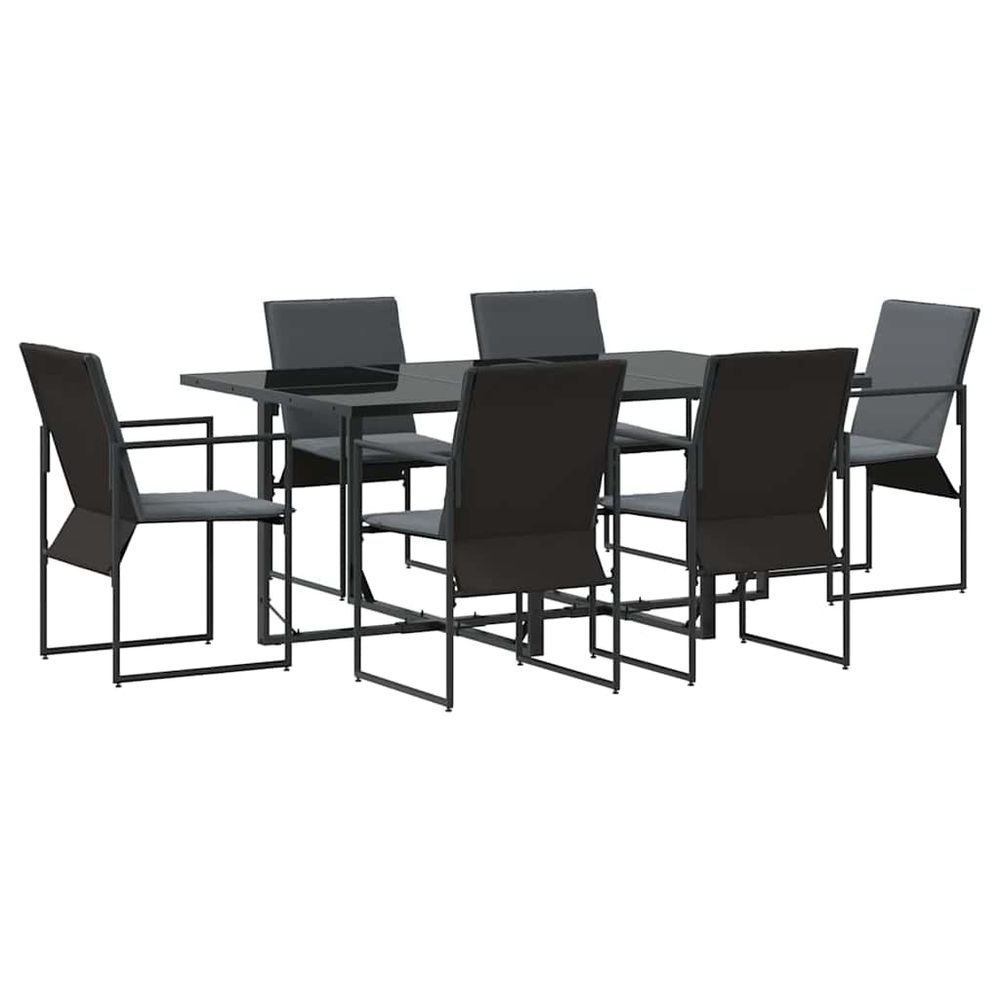 Ensemble de salle à manger pour jardin 7 pc noir acier