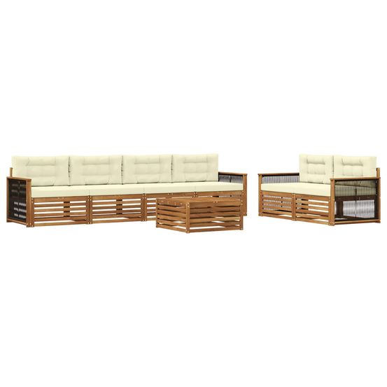 Ensemble de canapés d'extérieur 7 pc naturel et crème