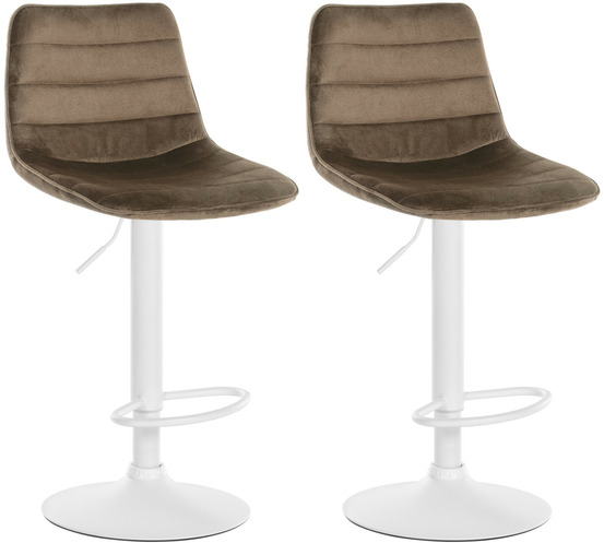 Lot de 2 tabourets de bar lex velours blanc