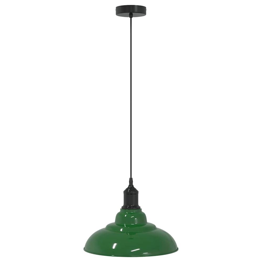 Lampe suspendue réglable hauteur e27 vert brillant ø 31cm métal