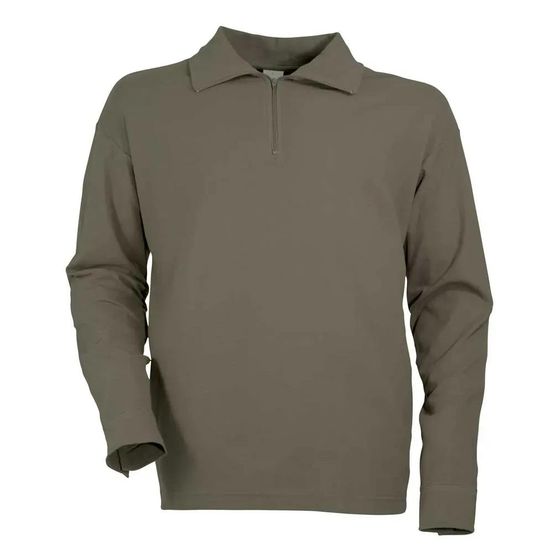 Chemise f1 coton kaki 240g/m2 col zippé poignets boutonnés