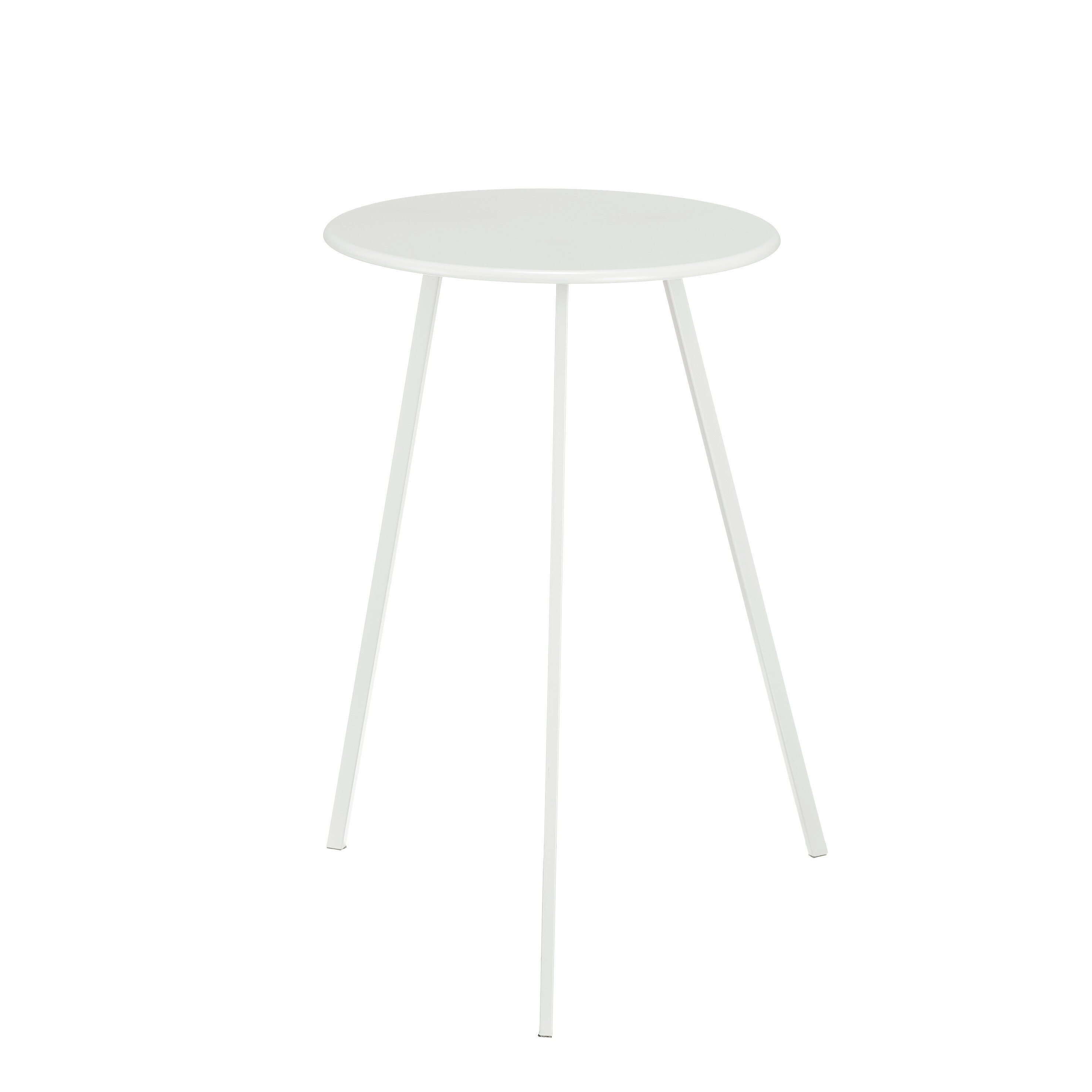 Mica decorations seatle table d'appoint de jardin - h58 x ø38 cm - métal - blanc