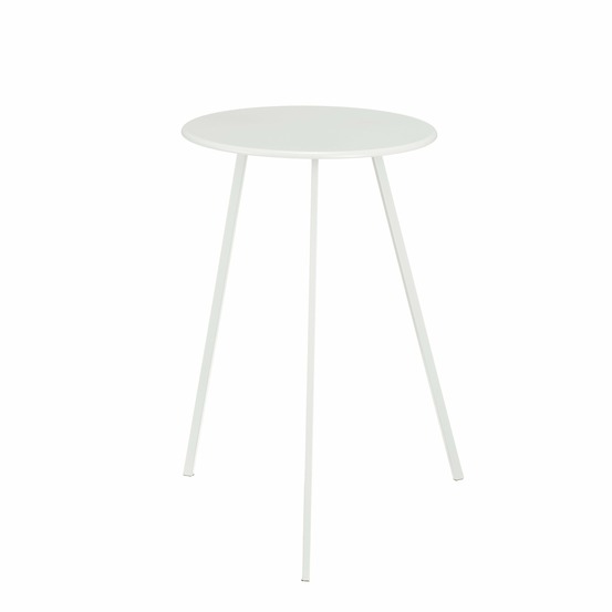 Mica decorations seatle table d'appoint de jardin - h58 x ø38 cm - métal - blanc