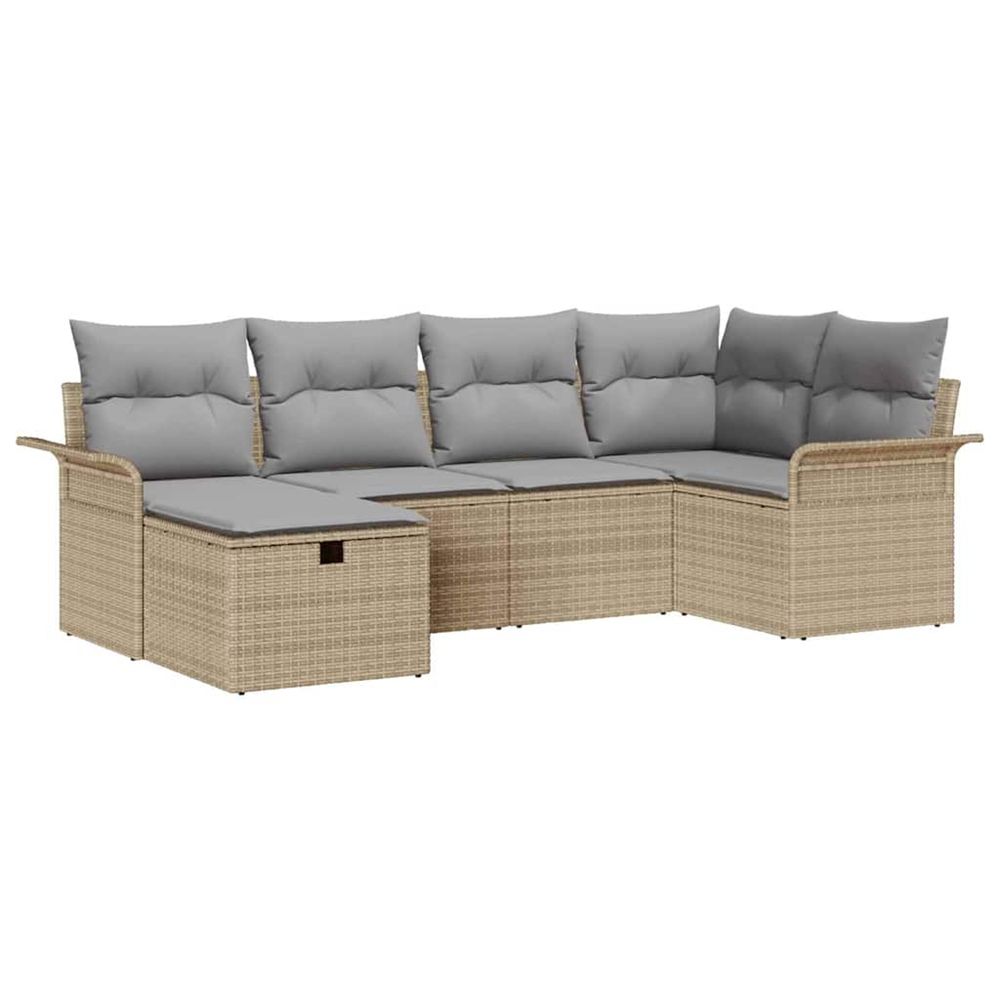 Ensemble de canapé de jardin 6 pc poly rotin