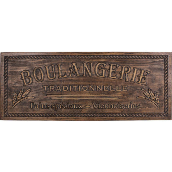 Plaque décorative en bois boulangerie 108 x 42 cm