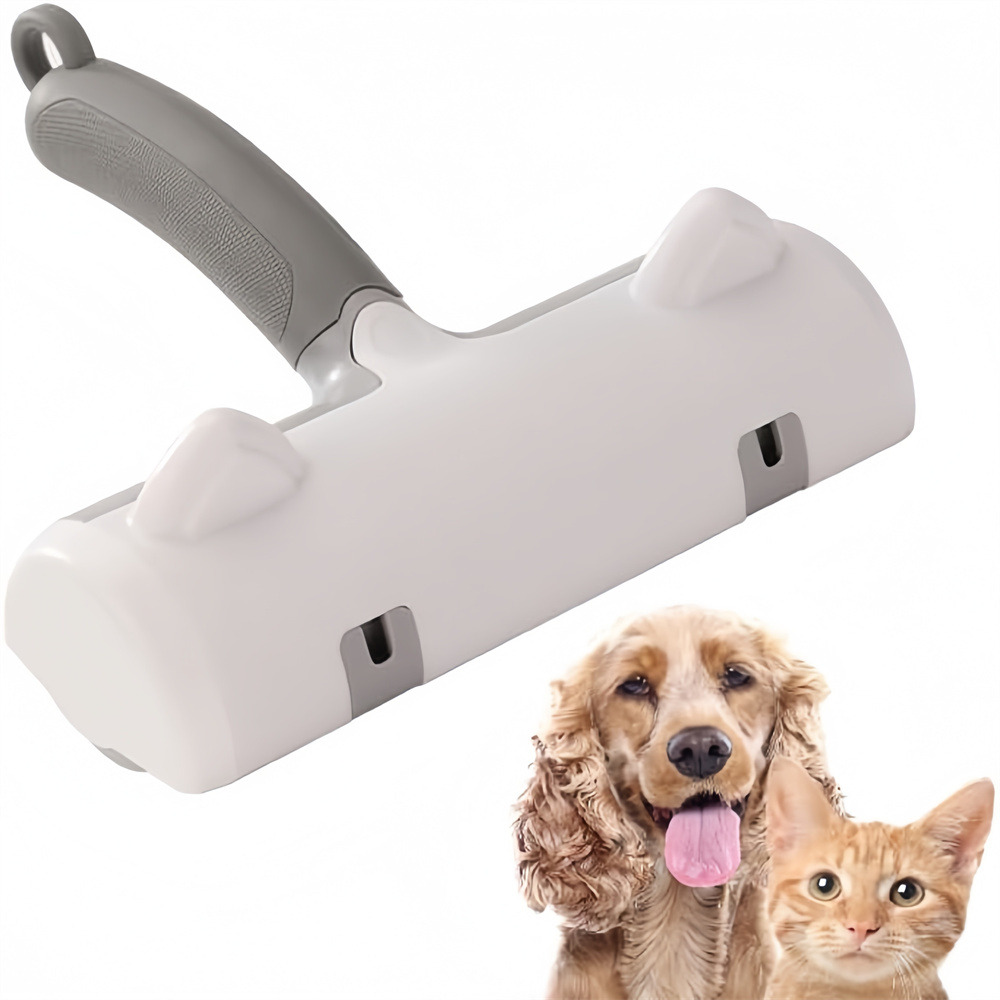 Outil à enlever les poils de chat gris