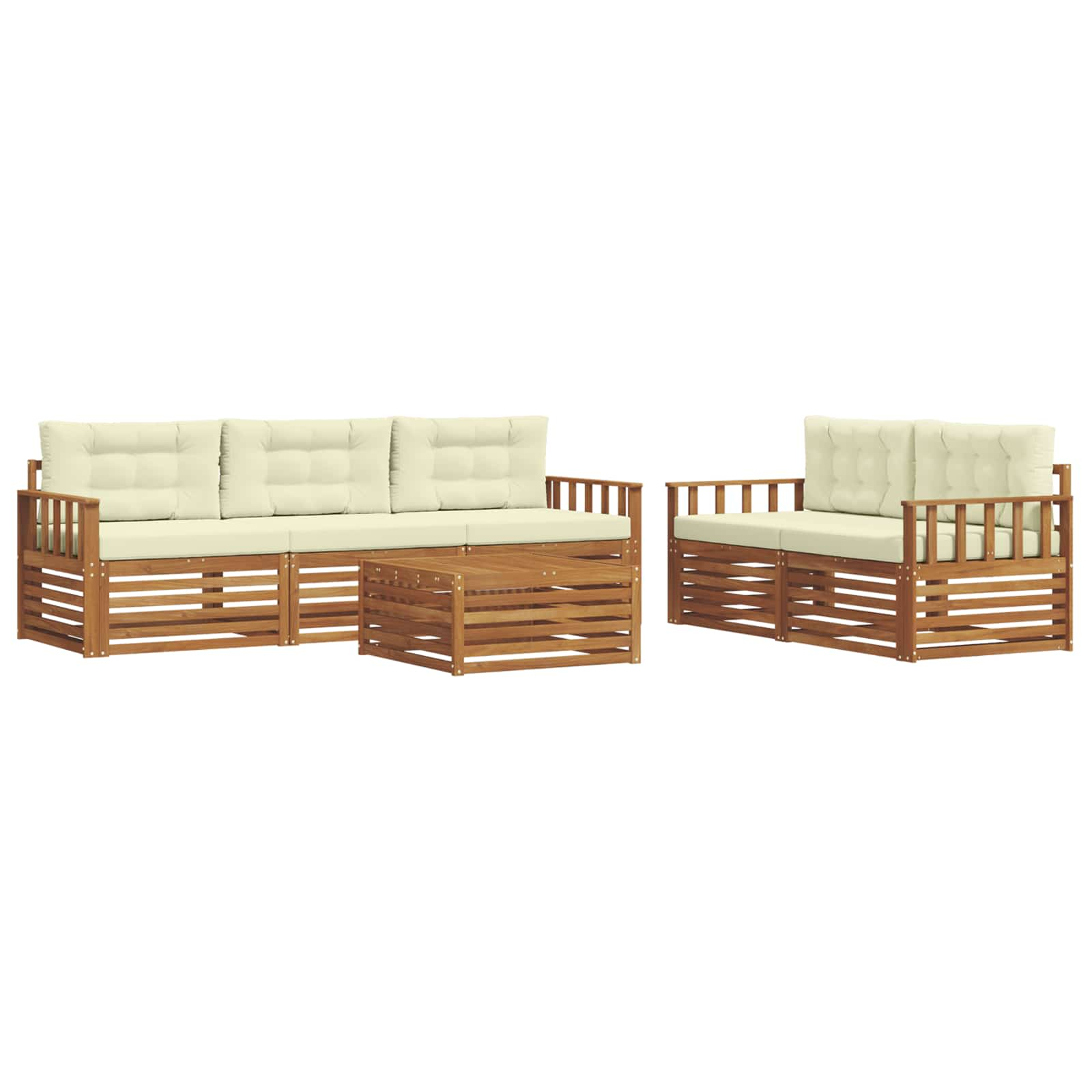 Ensemble de canapés d'extérieur 6 pcs naturel et crème