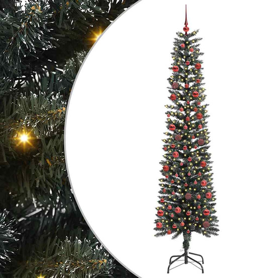 Sapin de noël artificiel vert 210 cm pvc, plastique et acier