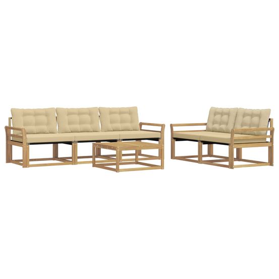 Ensemble de canapés d'extérieur 6 pc blanc et beige