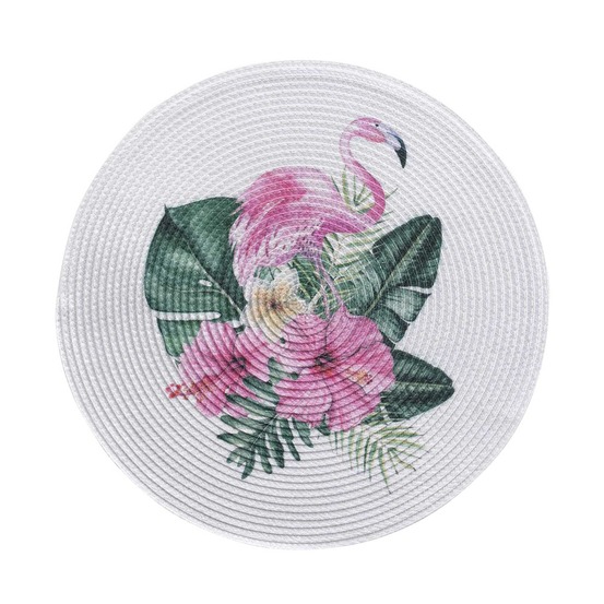Set de table rond flamant rose