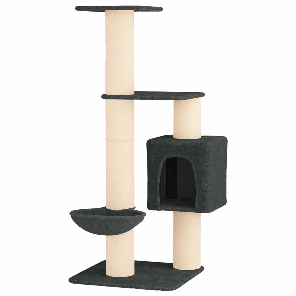 Arbre à chat avec poteaux à griffer en sisal gris foncé 137 cm