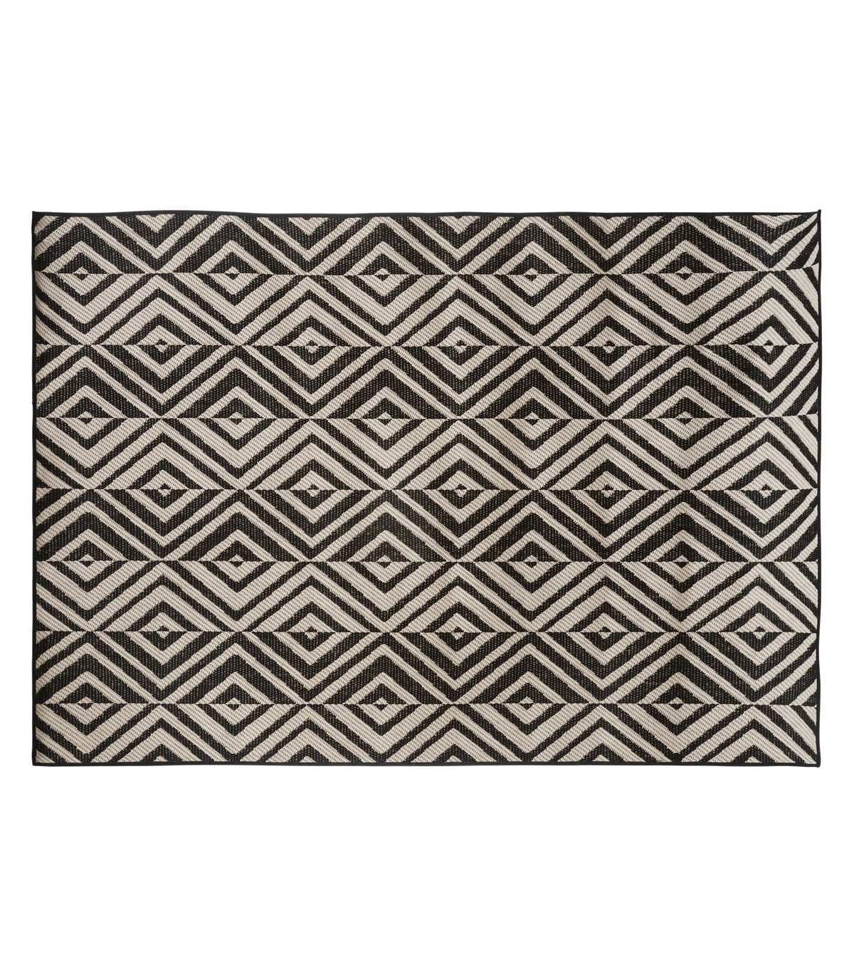 Tapis décoratif noir pour extérieur ou intérieur en polypropylène 150 x 230 cm