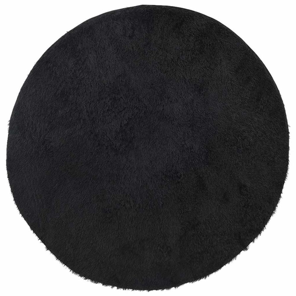 Tapis shaggy à poils longs navarra noir 240x240 cm polyester