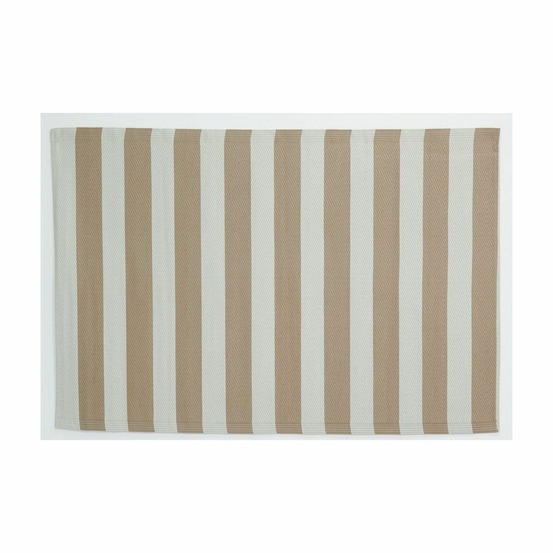 Tapis d'extérieur en polypropylène 120 x 180 cm rayures - beige