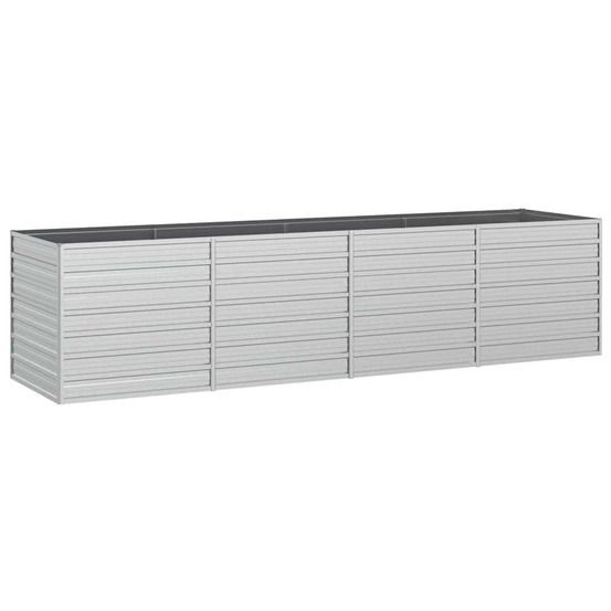 Lit surélevé de jardin 320x80x77 cm acier galvanisé argenté
