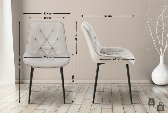 Chaise de salle à manger en velours wallace