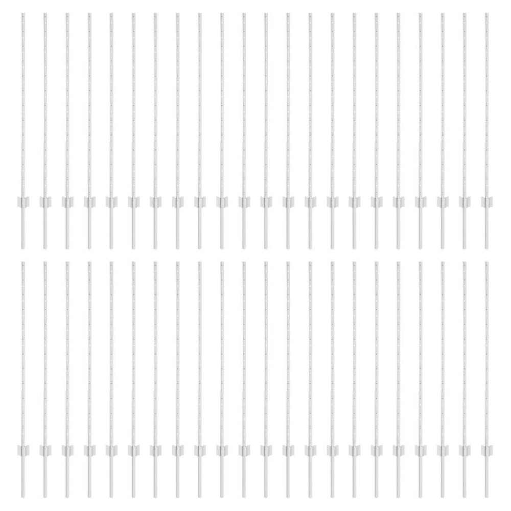 Poteau de clôture. 44 pcs argenté 160 cm acier