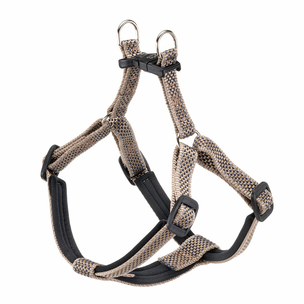 Harnais pour chiens taille moyenne réfléchissant daytona deluxe medium, rembourré, marron-noir