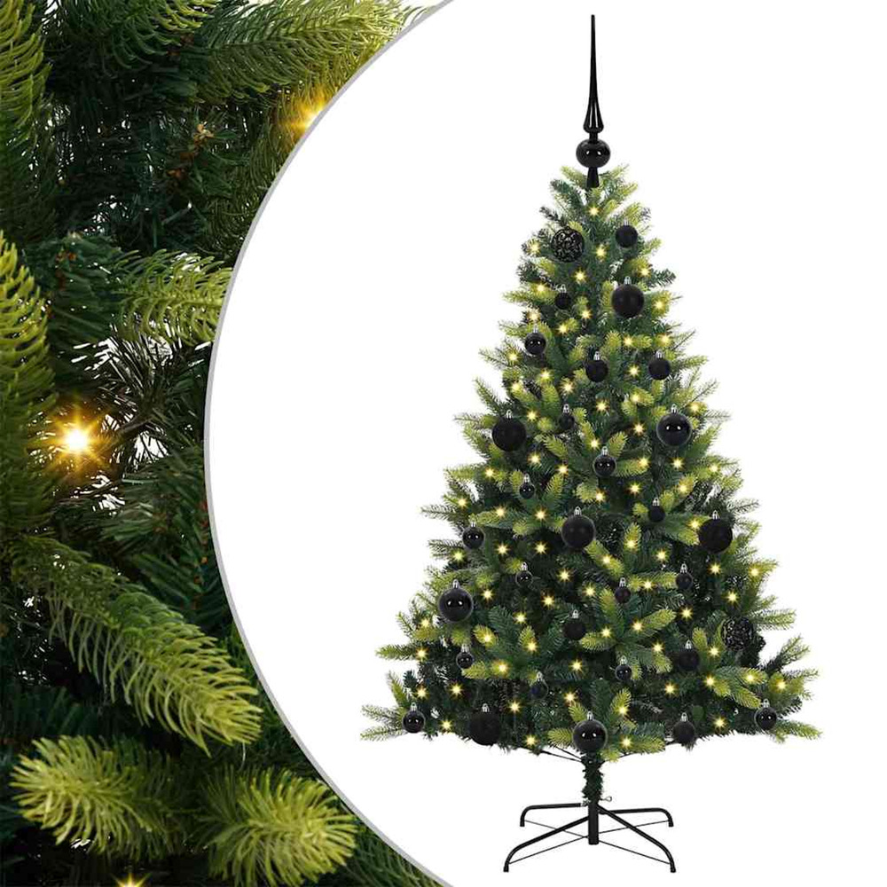 Arbre de noël artificiel à charnières 150 led vert 120 cm