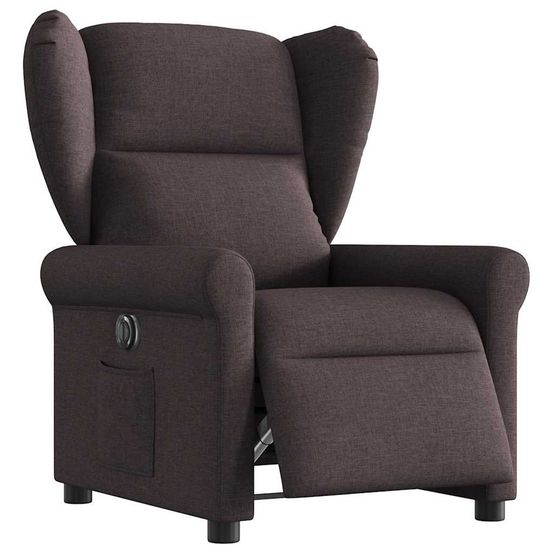 Fauteuil inclinable électrique marron foncé tissu