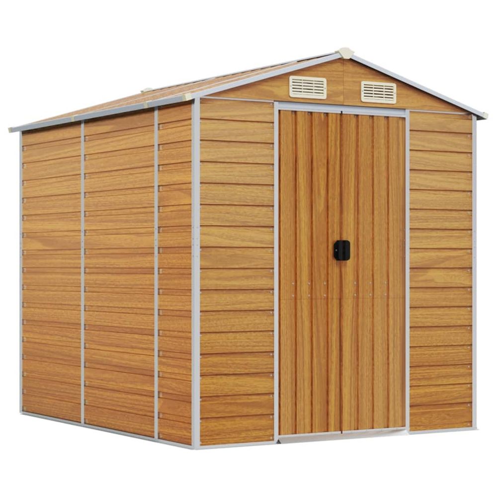Abri de jardin marron clair 191 x 215 x 198 cm en acier galvanisé
