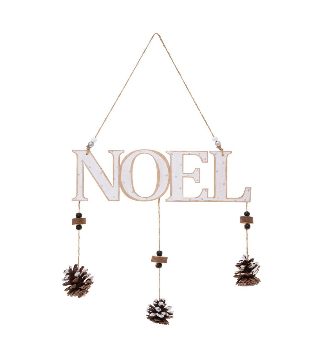 Déco de noël mobile à suspendre noel avec pommes de pin h 28 cm