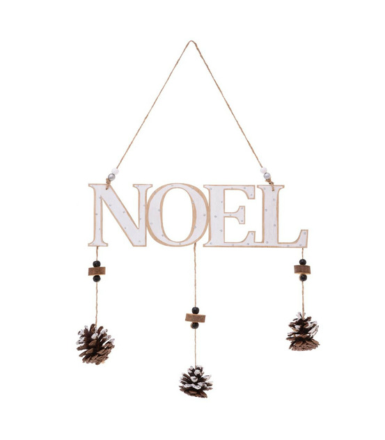 Déco de noël mobile à suspendre noel avec pommes de pin h 28 cm