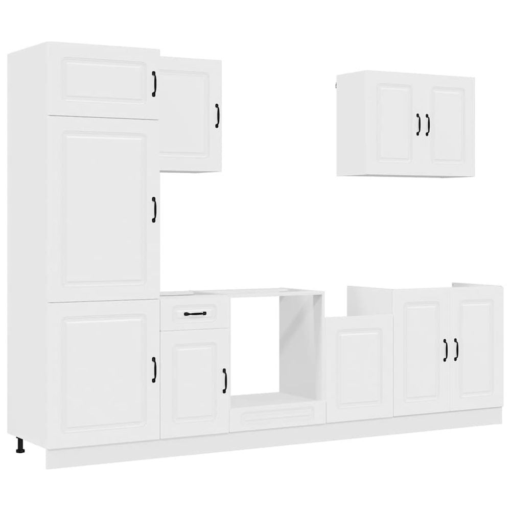 Ensemble d'armoires cuisine 7pcs kalmar blanc bois d'ingénierie