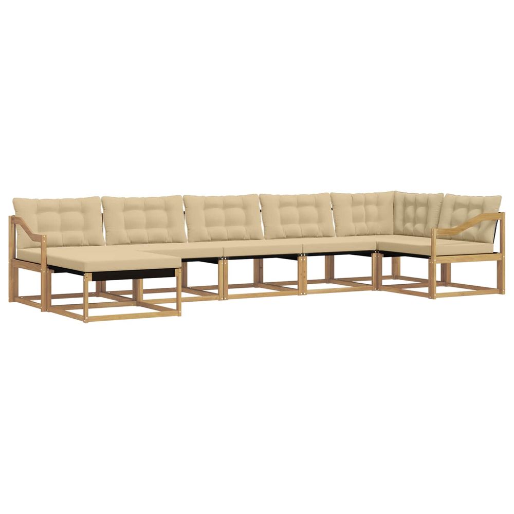 Ensemble de canapés d'extérieur 7 pc blanc et beige