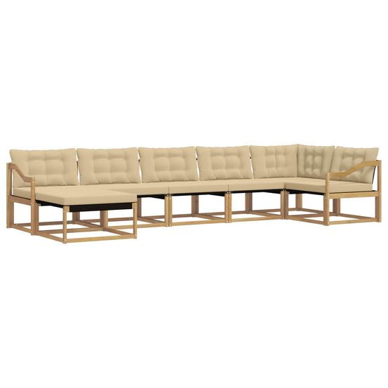 Ensemble de canapés d'extérieur 7 pc blanc et beige