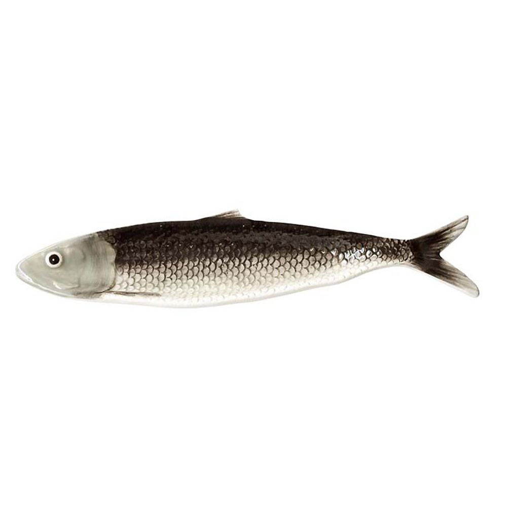 Plateau allongé sardine grise céramique 8x31cm