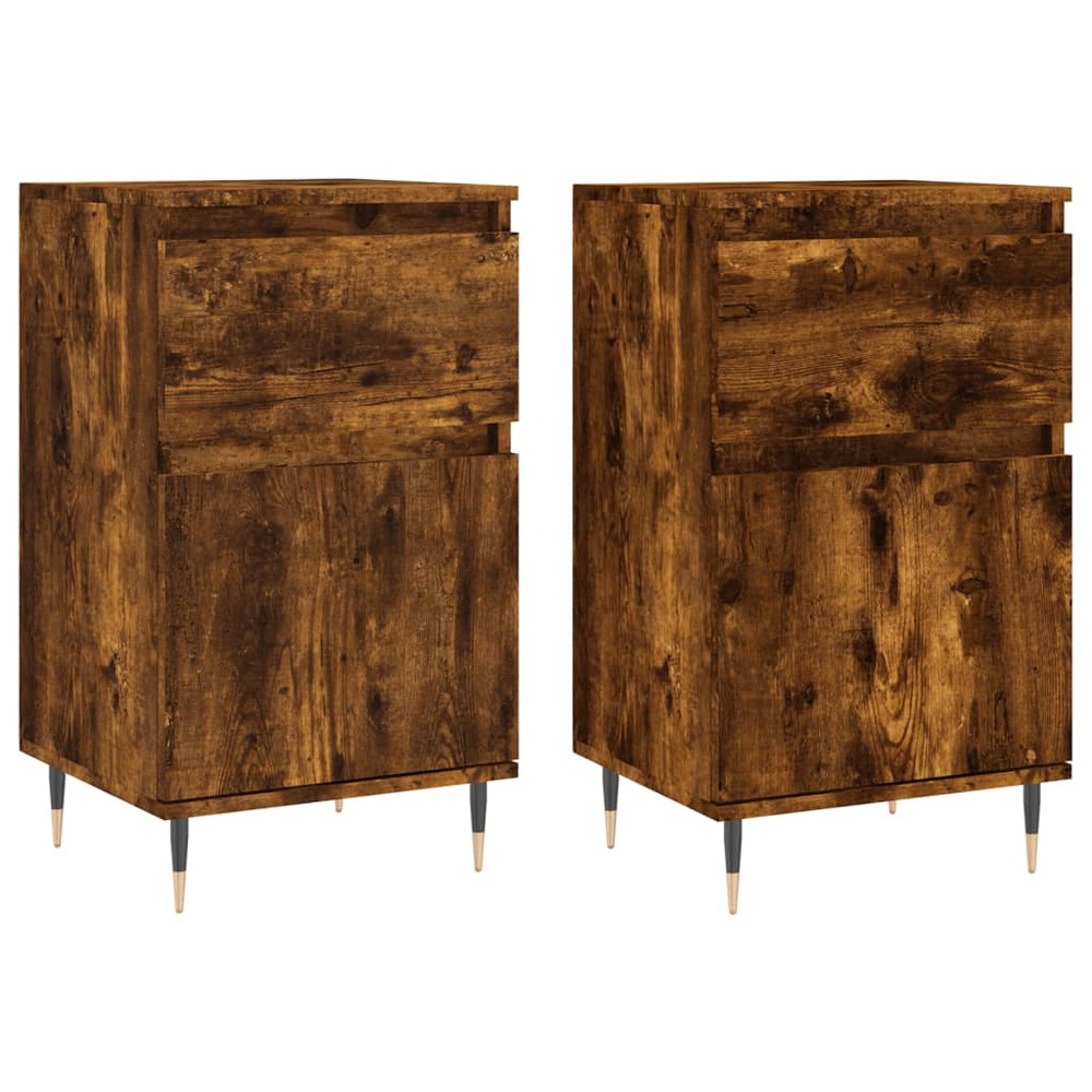 Buffet bahut commode armoire meuble de rangement organisateur cuisine salle de séjour salons lot de 2 40 x 35 x 70 cm bois d'