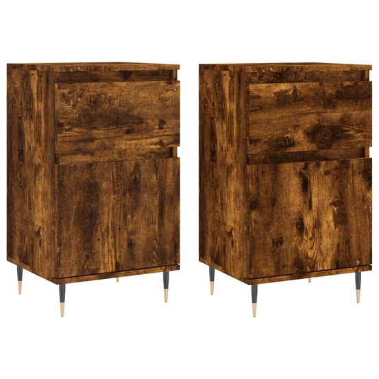 Buffet bahut commode armoire meuble de rangement organisateur cuisine salle de séjour salons lot de 2 40 x 35 x 70 cm bois d'