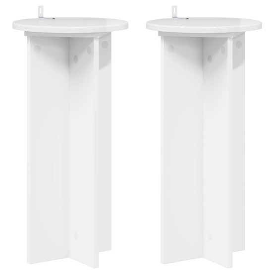 Support de plante 2 pcs blanc brillant 29,5 x 29,5 x 60 cm