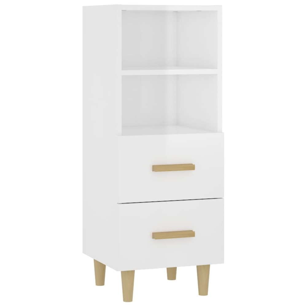 Buffet bahut commode armoire meuble de rangement organisateur cuisine salle de séjour salon brillant 34,5 x 34 x 90 cm bois d